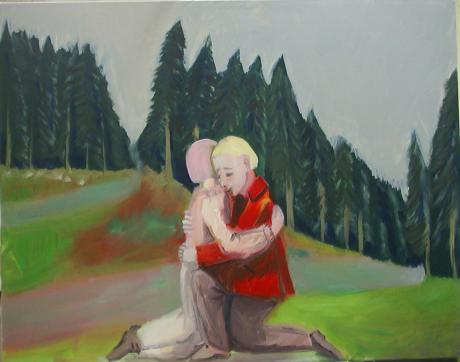 Jürgen Kramer,Paar im Wald, 110 x 140cm, 10/ 2006